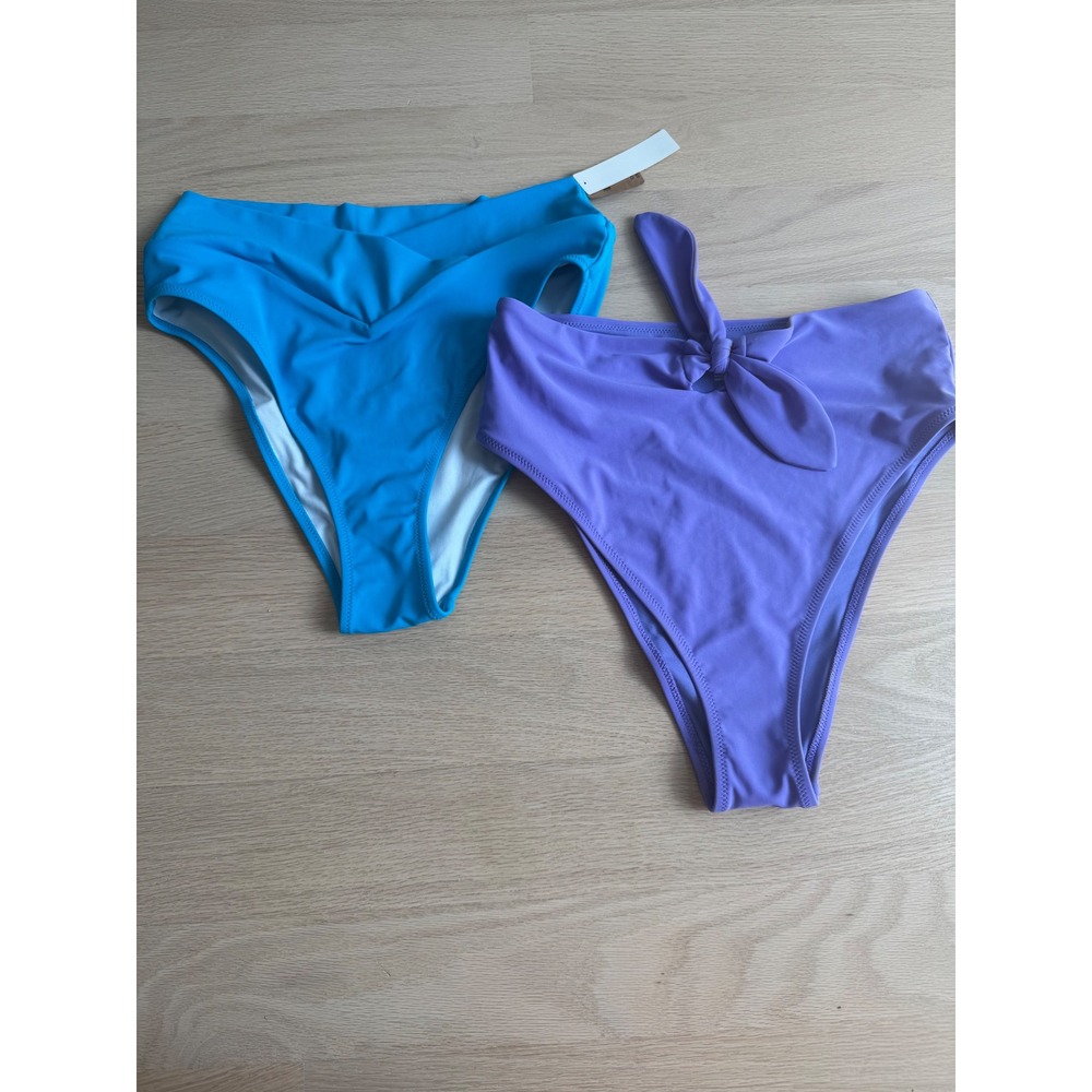 Bundle (2) High Waisted Swim Buttoms Size M NEW